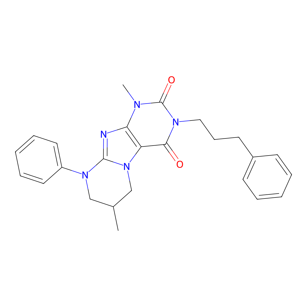 1,7-dimethyl-9-phenyl-3-(3-phenylpropyl)-7,8-dihydro-6H-purino[7,8-a]pyrimidine-2,4-dione molecular structure, CAS 844835-62-7