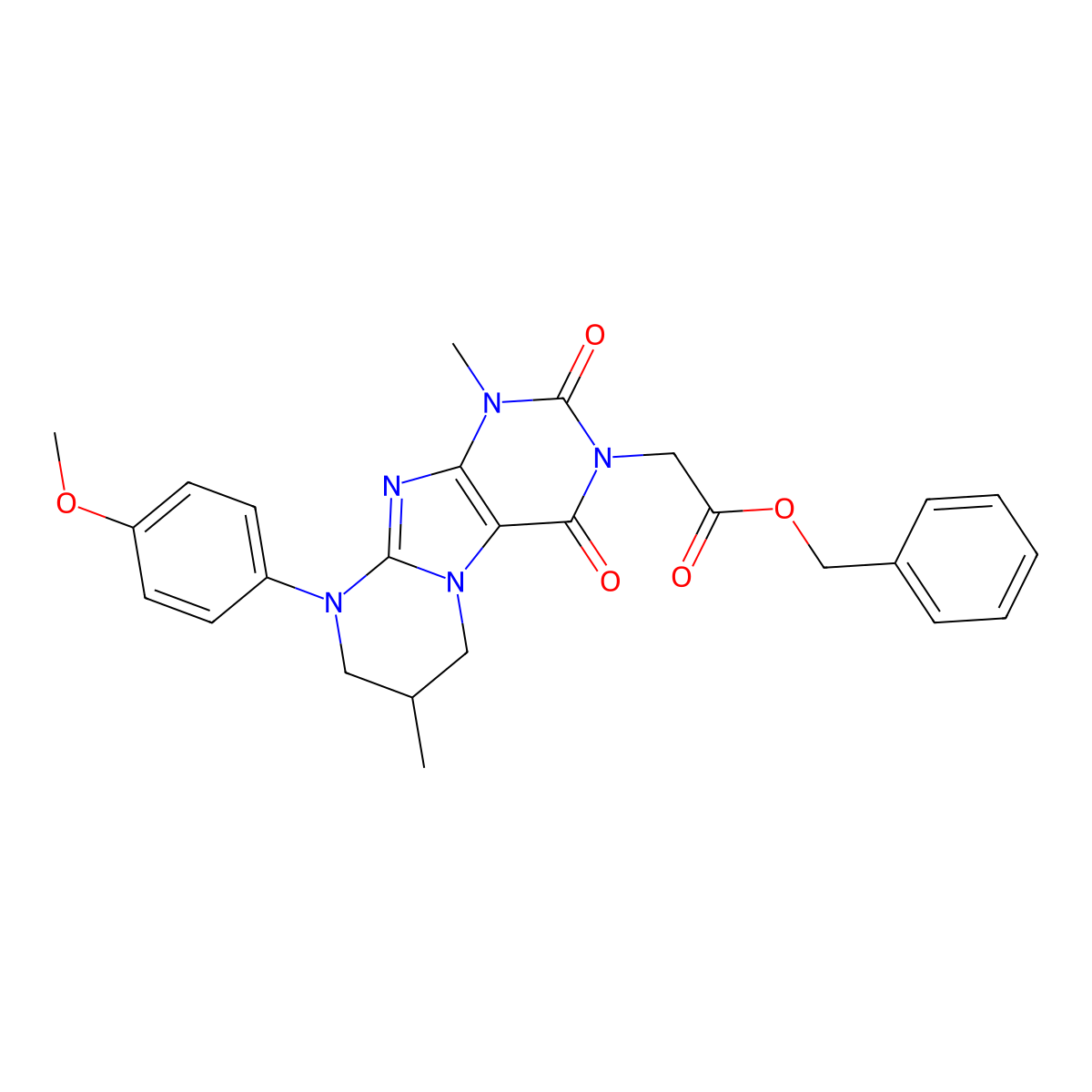 benzyl 2-[9-(4-methoxyphenyl)-1,7-dimethyl-2,4-dioxo-7,8-dihydro-6H-purino[7,8-a]pyrimidin-3-yl]acetate molecular structure, CAS 844835-87-6