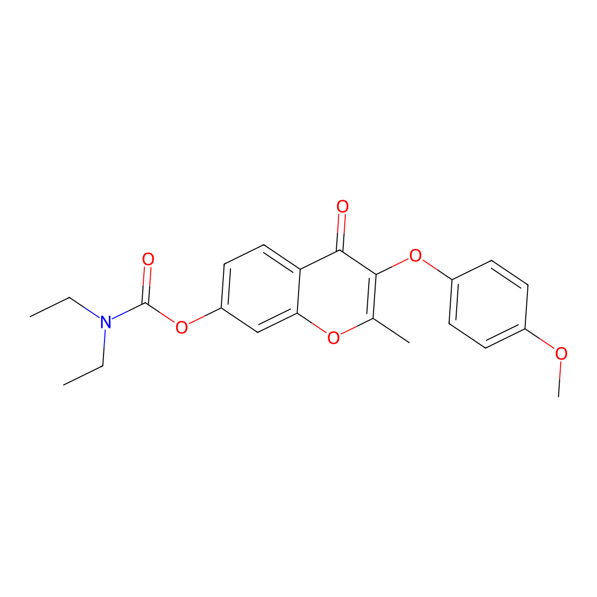 3-(4-methoxyphenoxy)-2-methyl-4-oxo-4H-chromen-7-yl diethylcarbamate molecular structure, CAS 844835-97-8