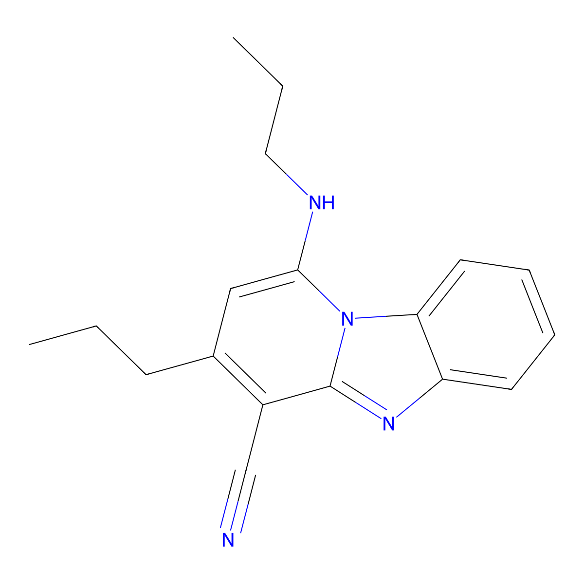 3-Propyl-1-(propylamino)pyrido[1,2-a]benzimidazole-4-carbonitrile molecular structure, CAS 844836-34-6