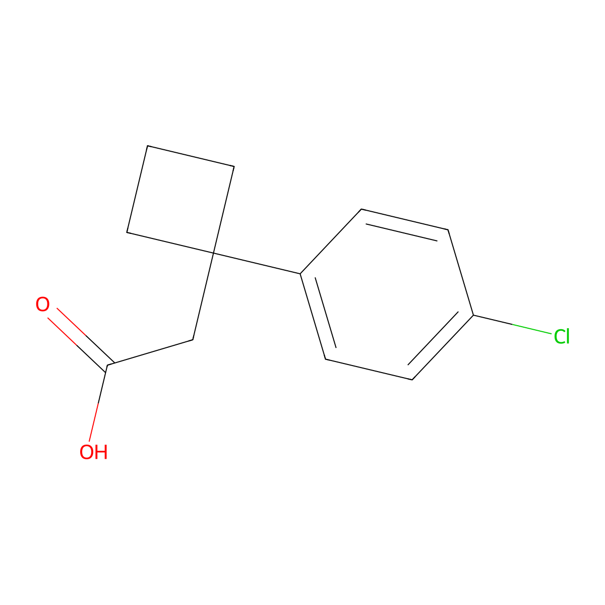 2-[1-(4-Chlorophenyl)cyclobutyl]acetic acid molecular structure, CAS 84485-51-8