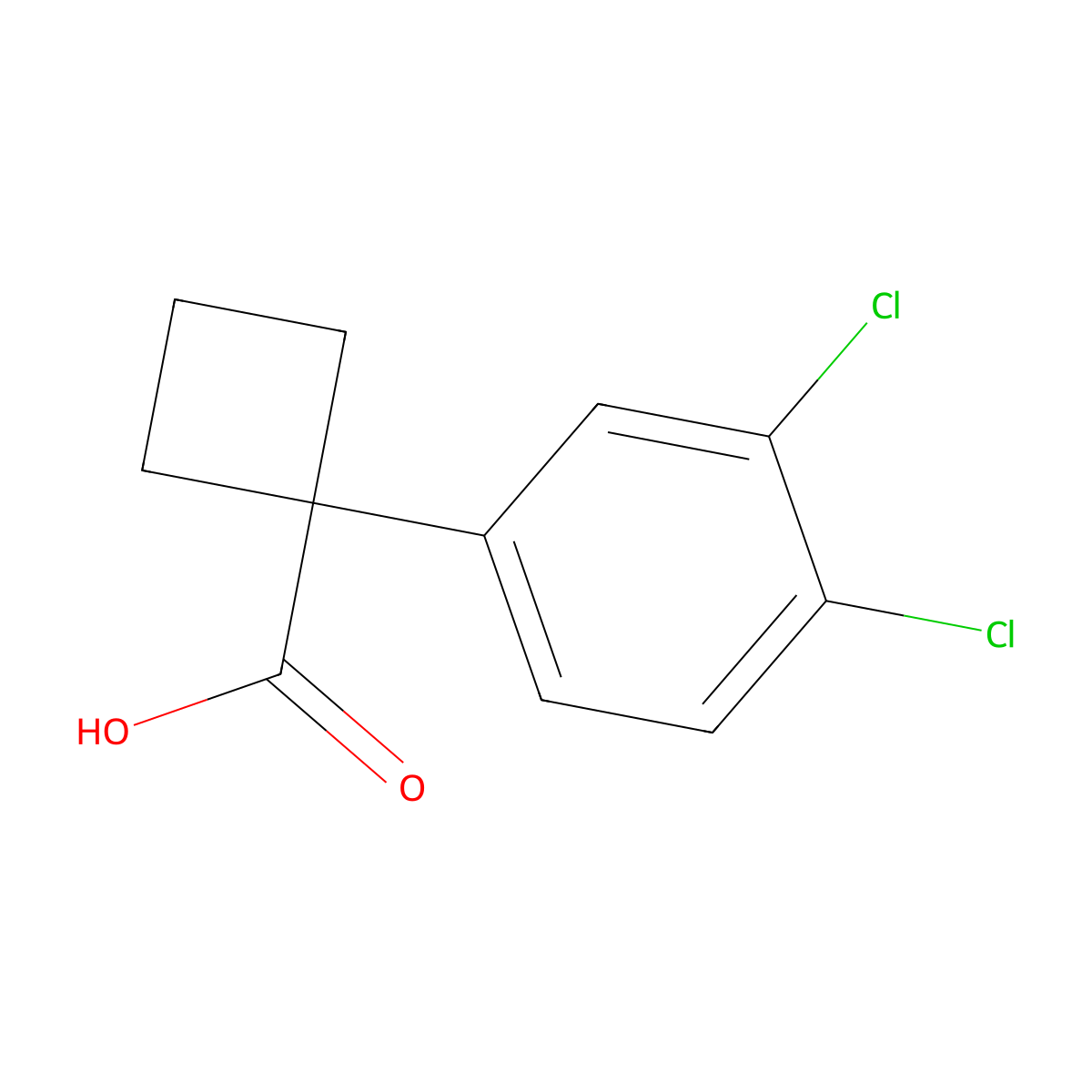 1-(3,4-Dichlorophenyl)cyclobutane-1-carboxylic acid molecular structure, CAS 84485-58-5