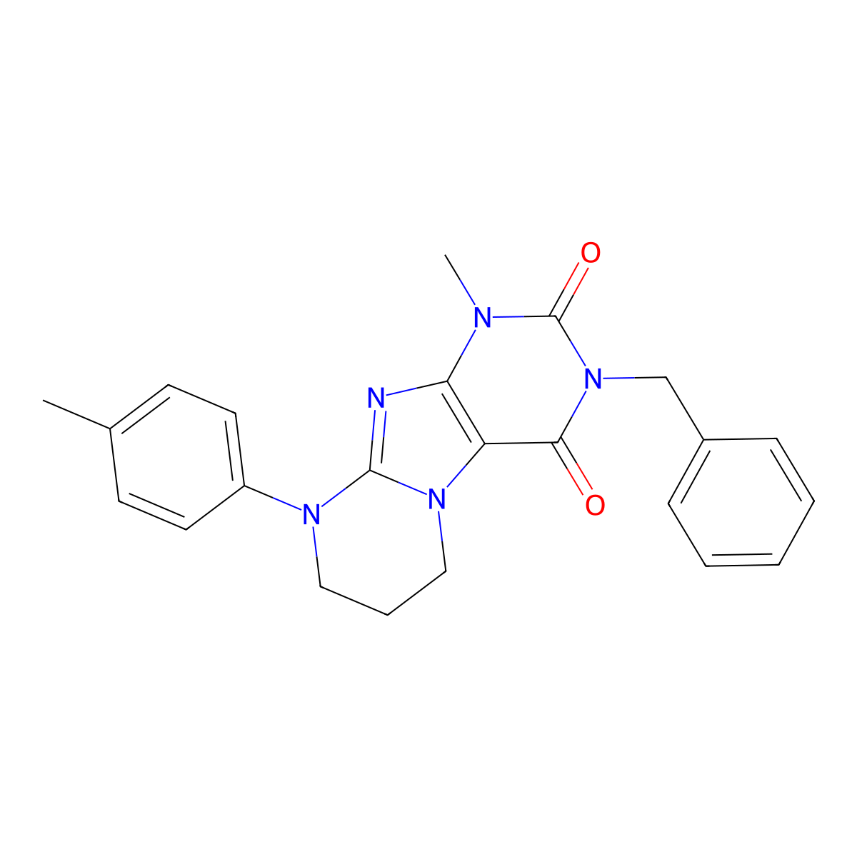 3-benzyl-1-methyl-9-(4-methylphenyl)-7,8-dihydro-6H-purino[7,8-a]pyrimidine-2,4-dione molecular structure, CAS 844852-51-3