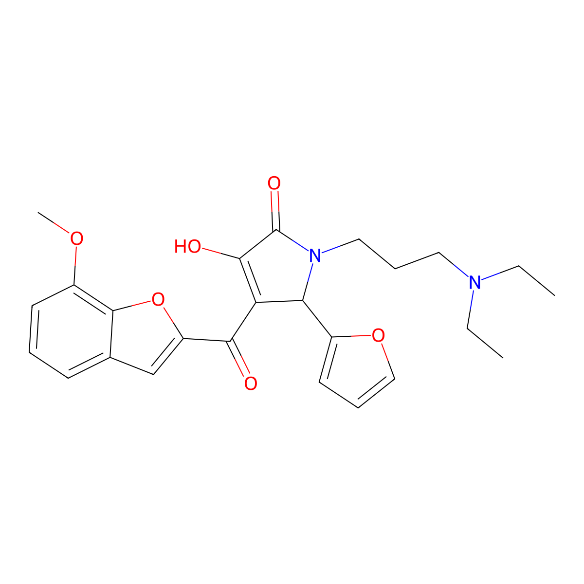 1-[3-(Diethylamino)propyl]-5-(2-furyl)-3-hydroxy-4-[(7-methoxybenzo[d]furan-2-yl)carbonyl]-3-pyrrolin-2-one molecular structure, CAS 844852-71-7