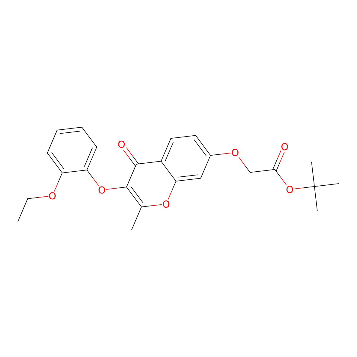 Tert-butyl 2-[3-(2-ethoxyphenoxy)-2-methyl-4-oxochromen-7-yl]oxyacetate molecular structure, CAS 844853-52-7