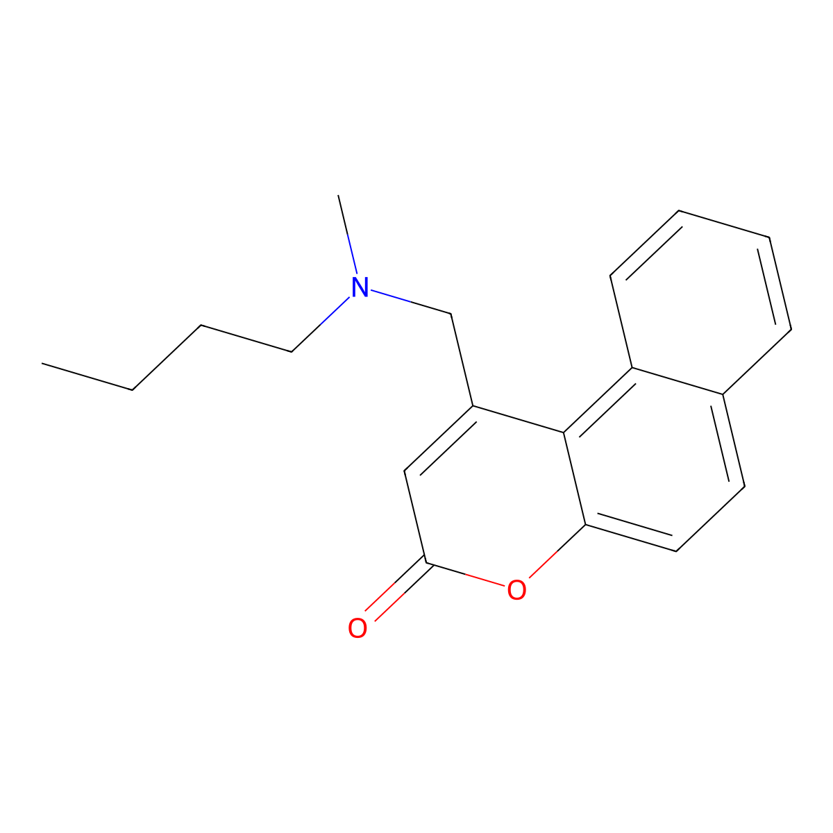1-{[butyl(methyl)amino]methyl}-3H-benzo[f]chromen-3-one molecular structure, CAS 844853-91-4