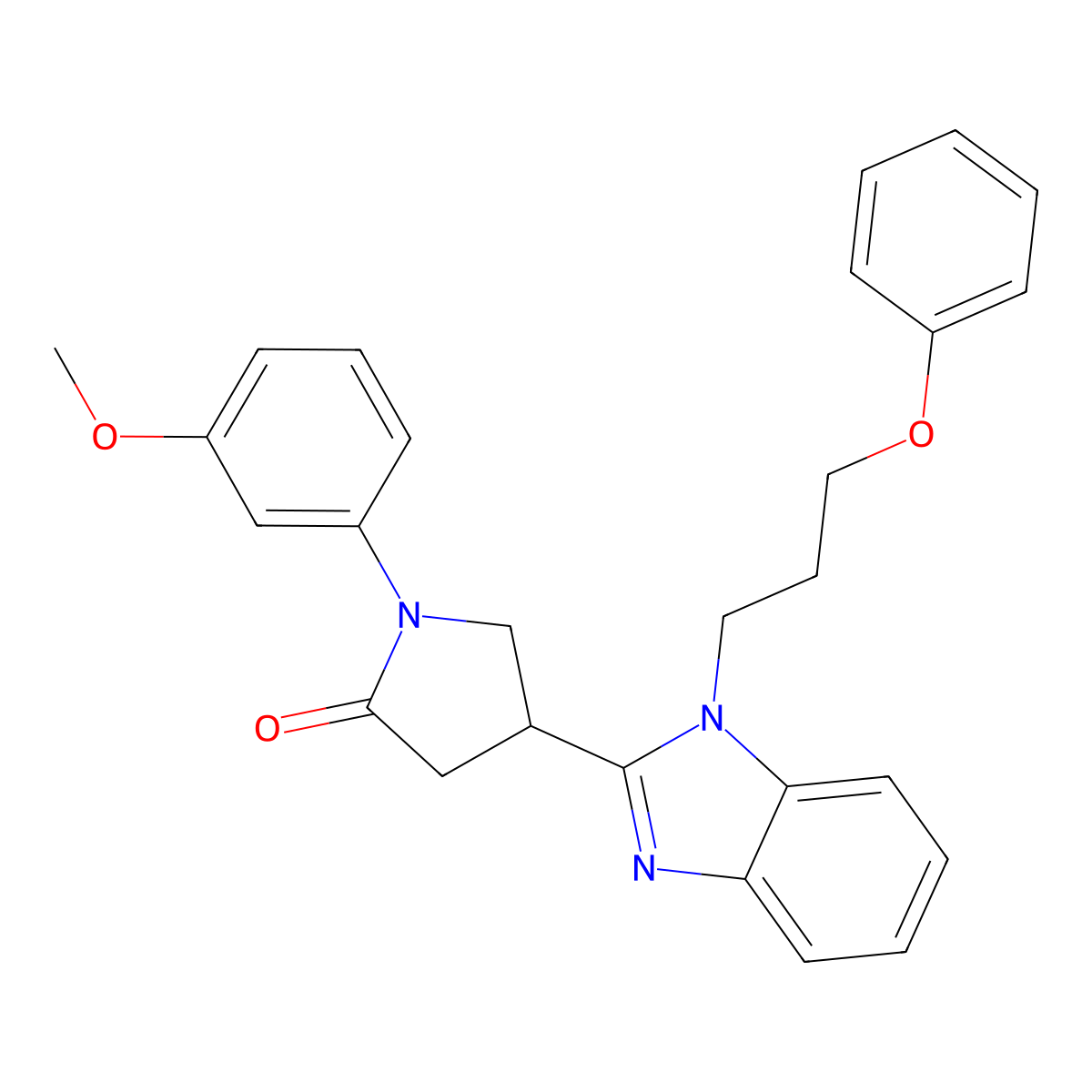 1-(3-methoxyphenyl)-4-(1-(3-phenoxypropyl)-1H-benzo[d]imidazol-2-yl)pyrrolidin-2-one molecular structure, CAS 844854-23-5