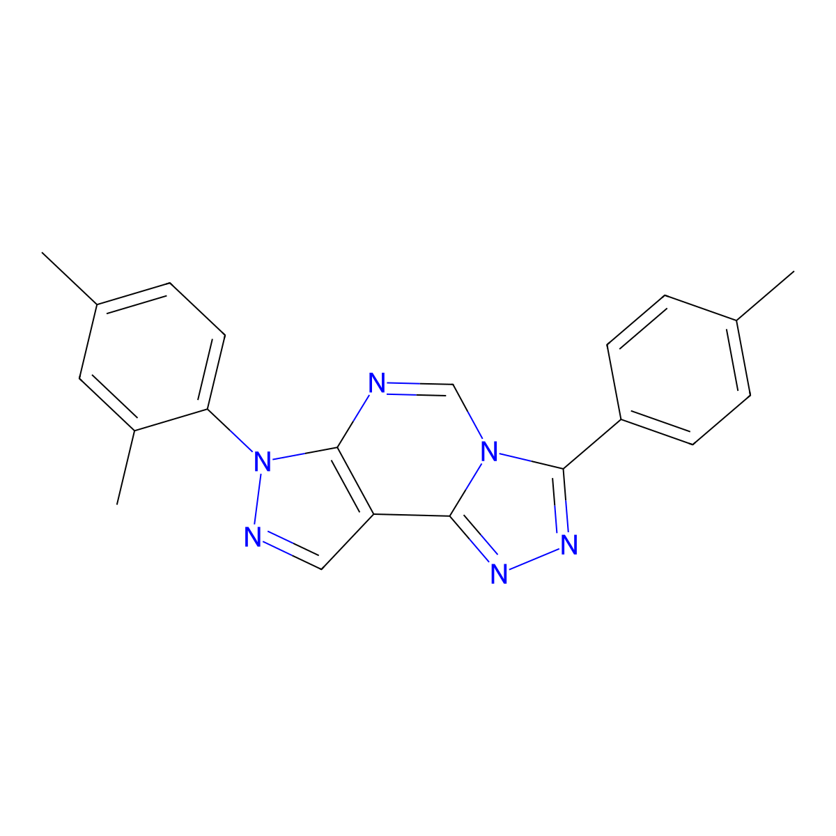 10-(2,4-Dimethylphenyl)-5-(4-methylphenyl)-3,4,6,8,10,11-hexaazatricyclo[7.3.0.0^{2,6}]dodeca-1(9),2,4,7,11-pentaene molecular structure, CAS 844854-44-0
