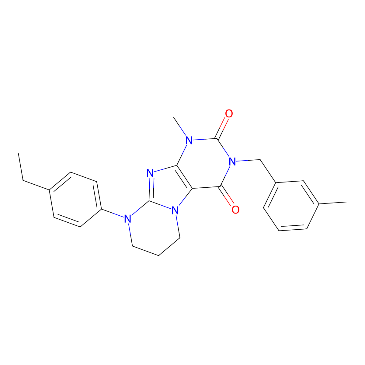 9-(4-ethylphenyl)-1-methyl-3-[(3-methylphenyl)methyl]-7,8-dihydro-6H-purino[7,8-a]pyrimidine-2,4-dione molecular structure, CAS 844856-04-8