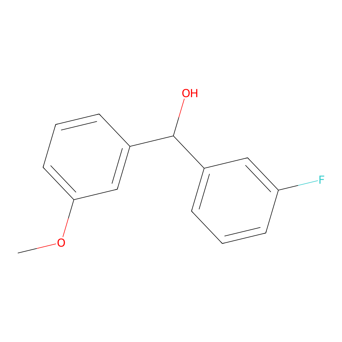 3-Fluoro-3'-methoxybenzhydrol molecular structure, CAS 844856-37-7