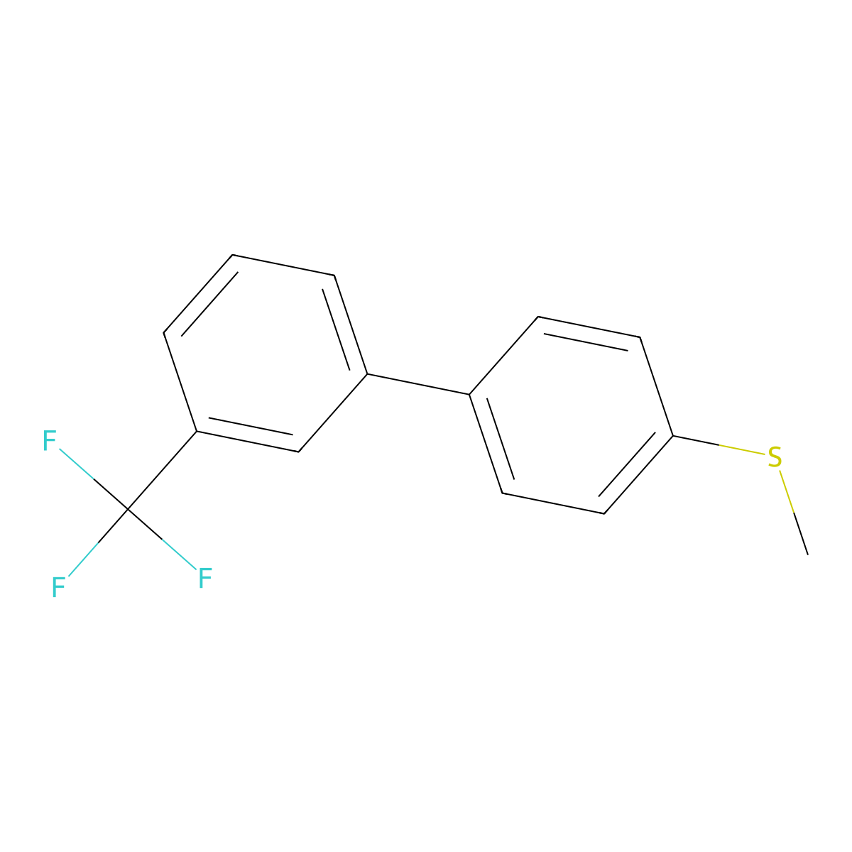 4-Methylthio-3'-trifluoromethylbiphenyl molecular structure, CAS 844856-50-4