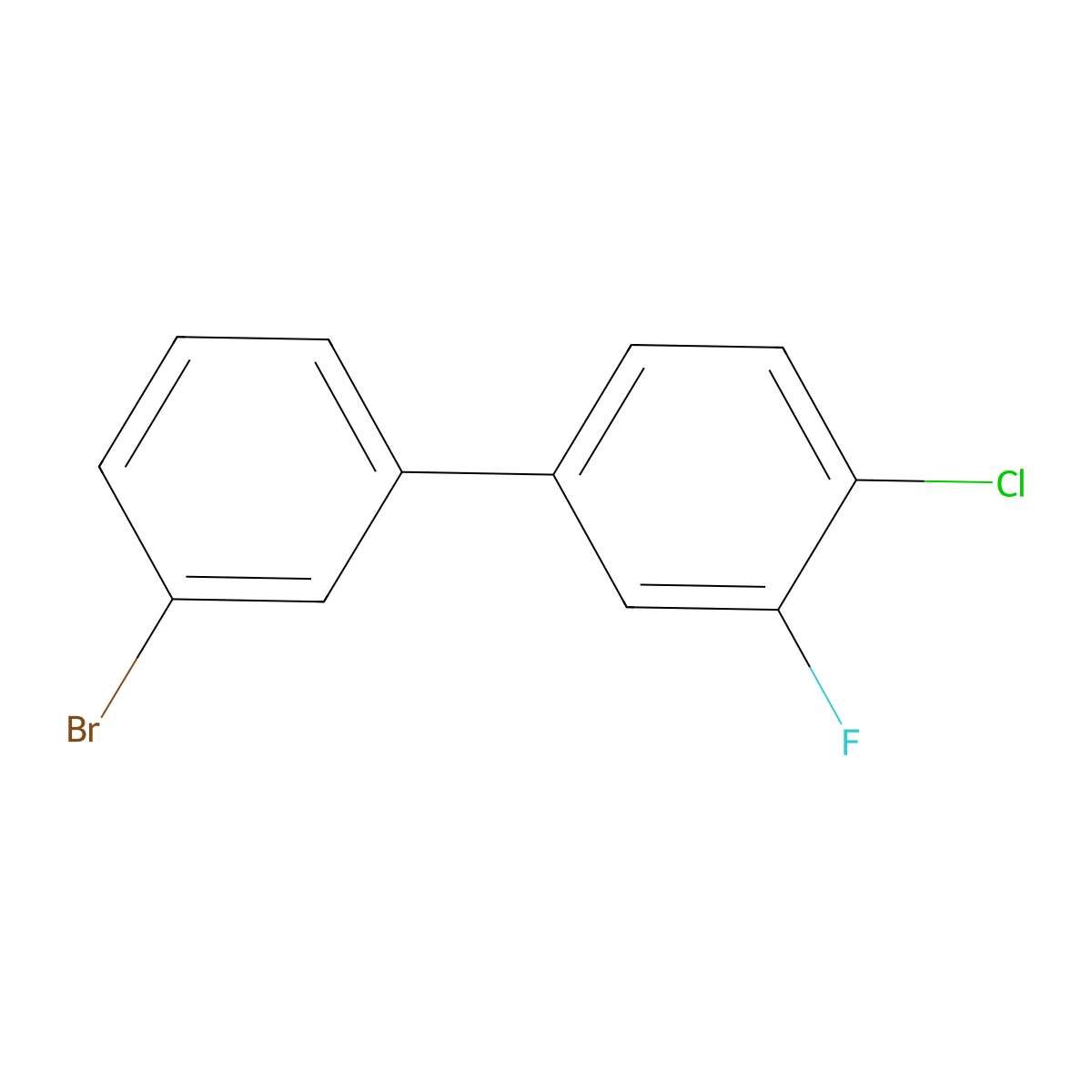 3-Bromo-4'-chloro-3'-fluorobiphenyl molecular structure, CAS 844856-59-3