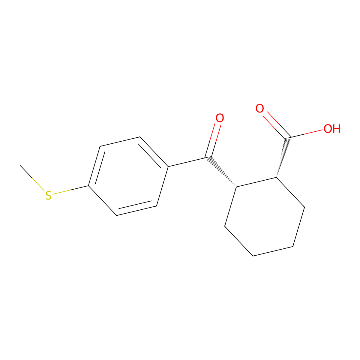 cis-2-(4-Methylsulfanylbenzoyl)cyclohexane-1-carboxylic acid molecular structure, CAS 844856-61-7