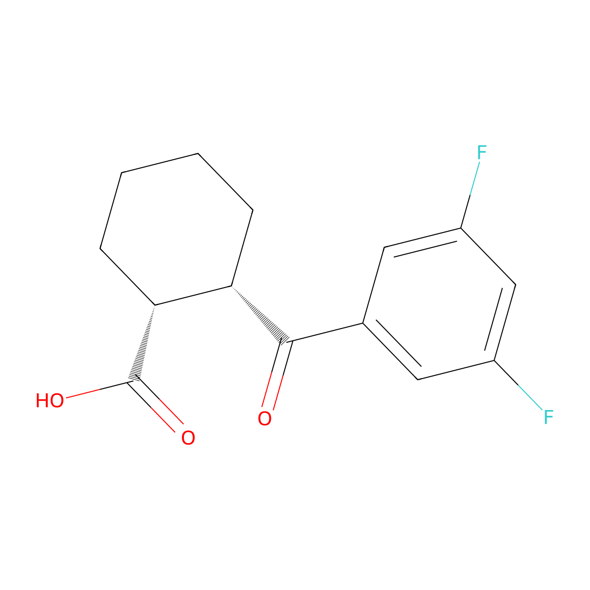 cis-2-(3,5-Difluorobenzoyl)cyclohexane-1-carboxylic acid molecular structure, CAS 844856-71-9