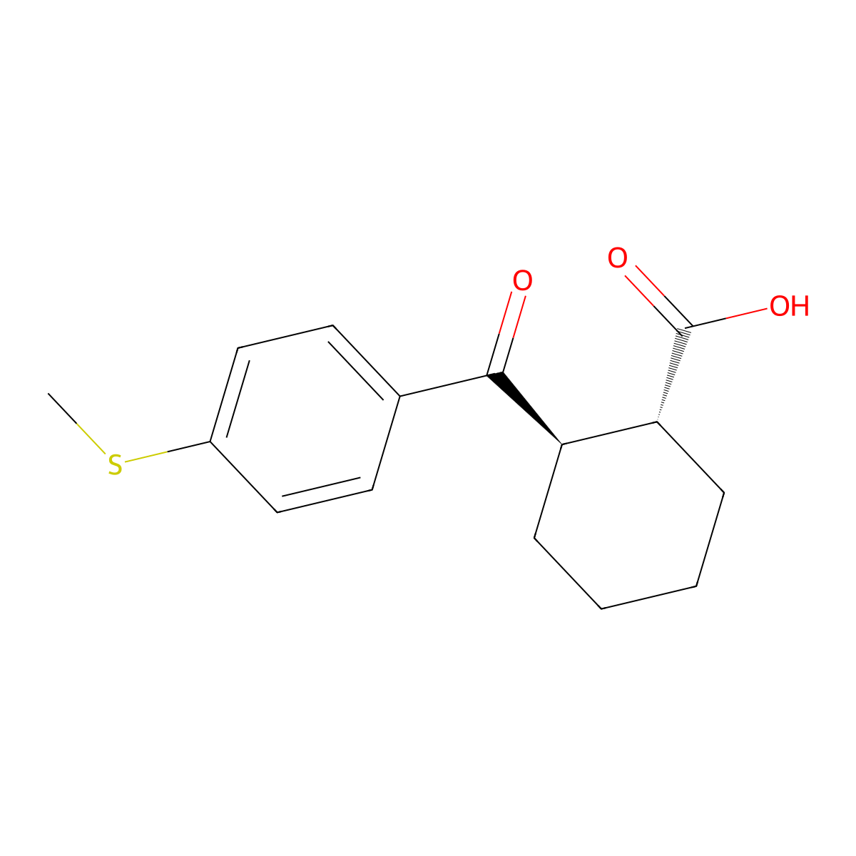 trans-2-(4-Thiomethylbenzoyl)cyclohexane-1-carboxylic acid molecular structure, CAS 844856-85-5