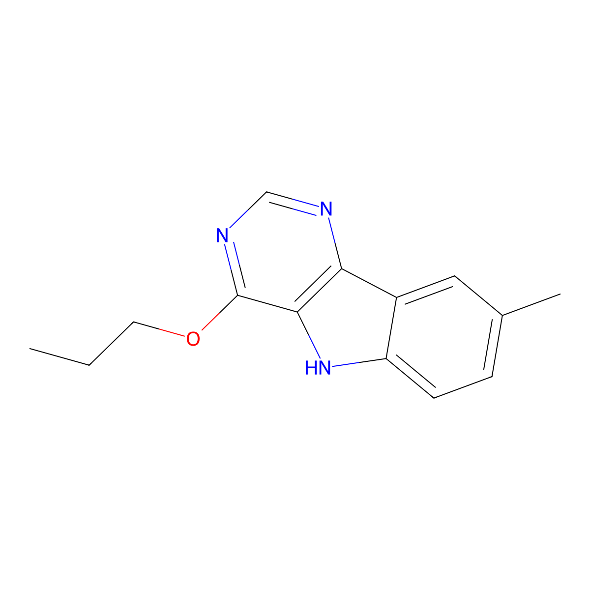 8-Methyl-4-propoxy-5H-pyrimido[5,4-b]indole molecular structure, CAS 844857-92-7