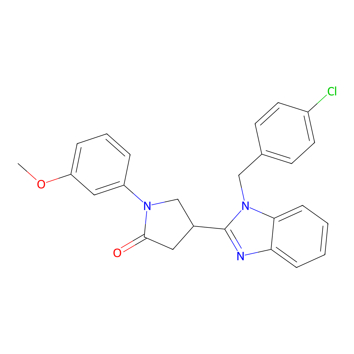 4-(1-(4-chlorobenzyl)-1H-benzo[d]imidazol-2-yl)-1-(3-methoxyphenyl)pyrrolidin-2-one molecular structure, CAS 844858-03-3