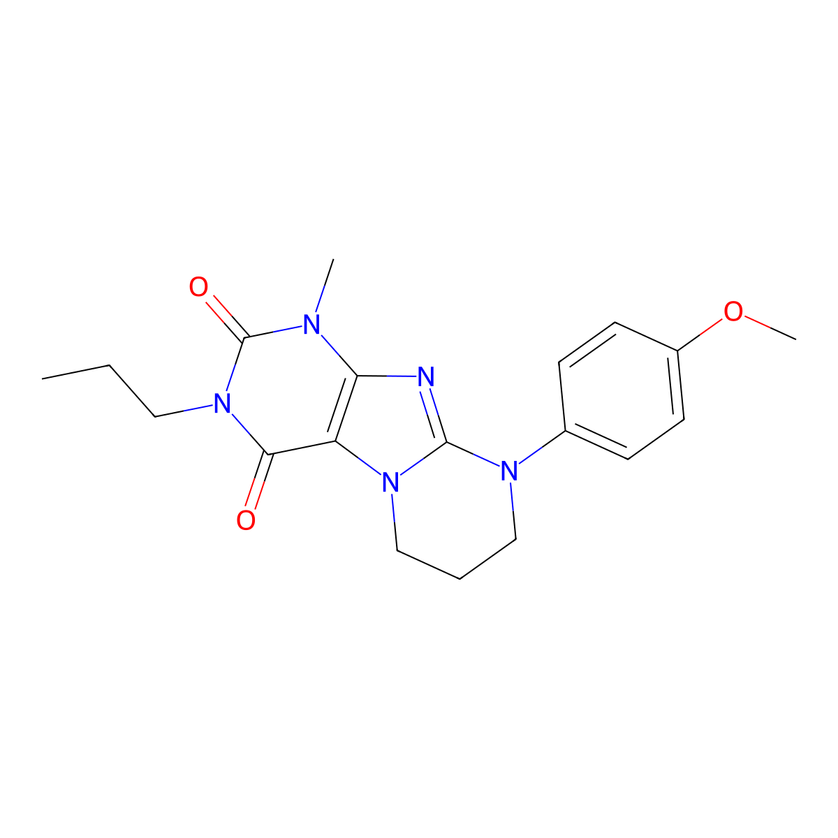 9-(4-methoxyphenyl)-1-methyl-3-propyl-7,8-dihydro-6H-purino[7,8-a]pyrimidine-2,4-dione molecular structure, CAS 844858-72-6