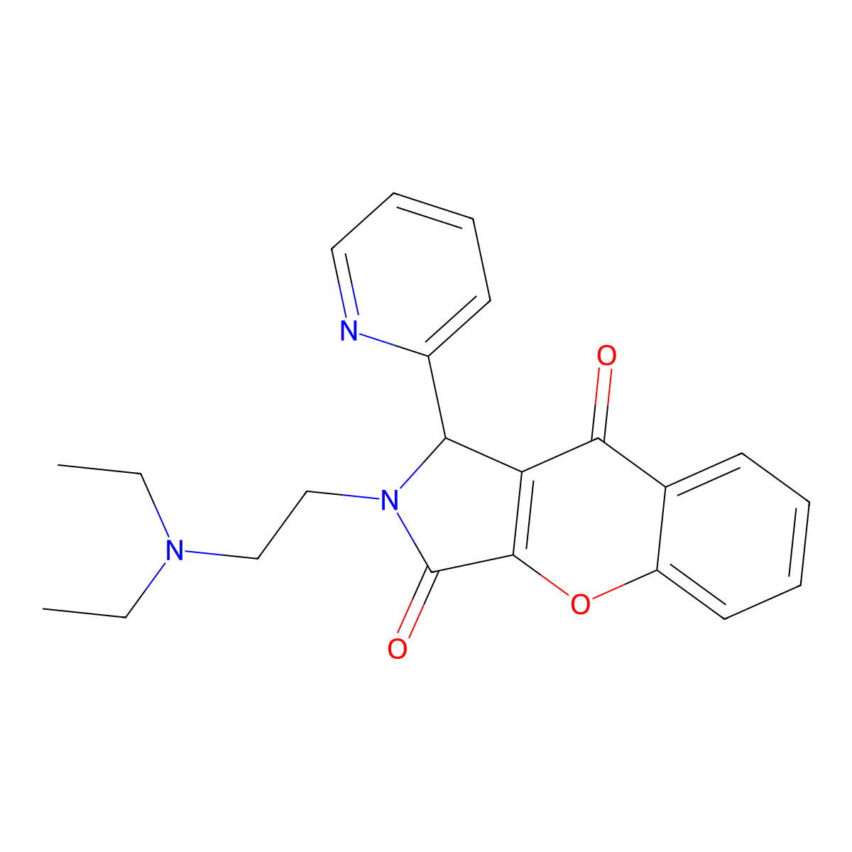 2-(2-(Diethylamino)ethyl)-1-(pyridin-2-yl)-1,2-dihydrochromeno[2,3-c]pyrrole-3,9-dione molecular structure, CAS 844858-88-4