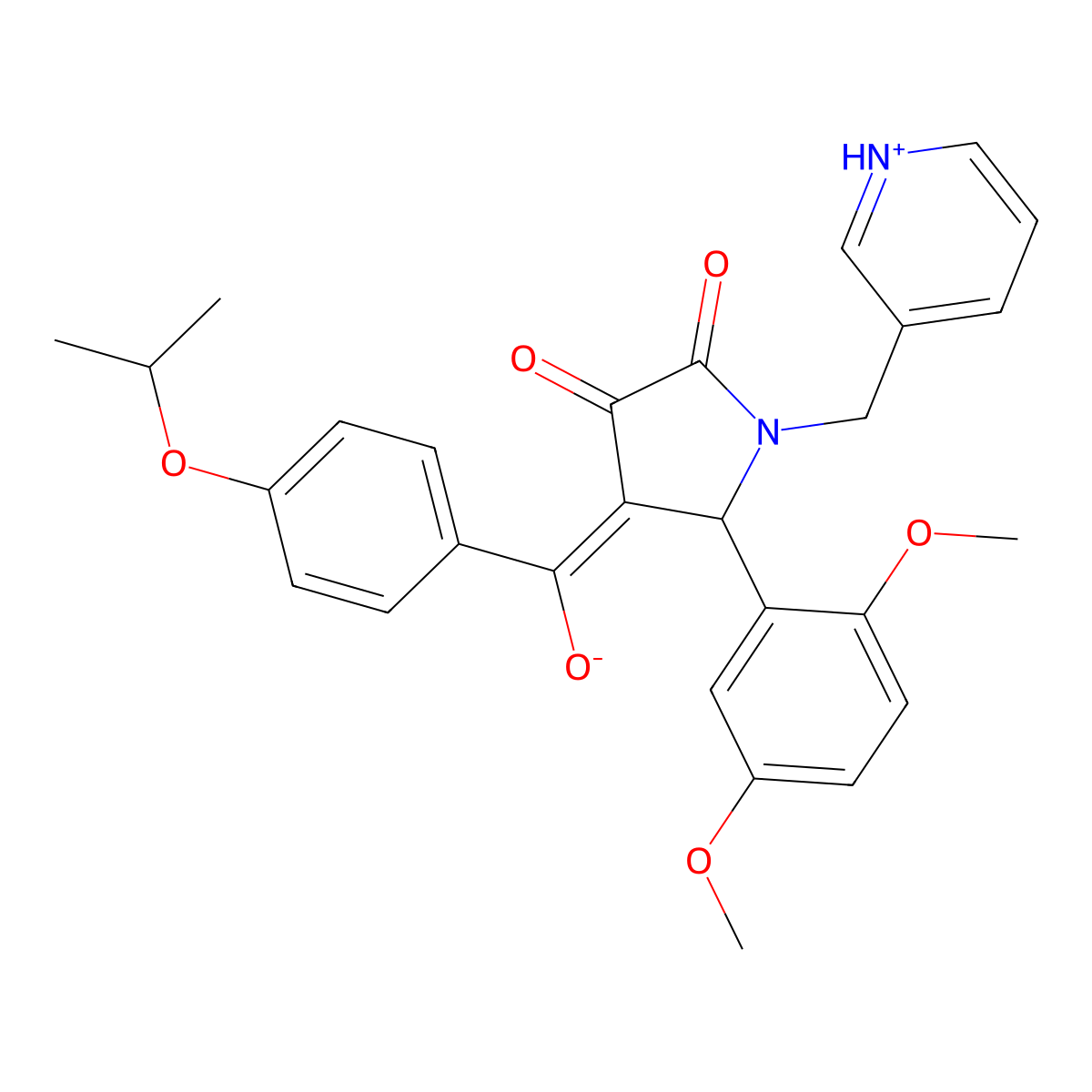 5-(2,5-dimethoxyphenyl)-3-hydroxy-4-[4-(propan-2-yloxy)benzoyl]-1-[(pyridin-3-yl)methyl]-2,5-dihydro-1H-pyrrol-2-one molecular structure, CAS 844859-33-2