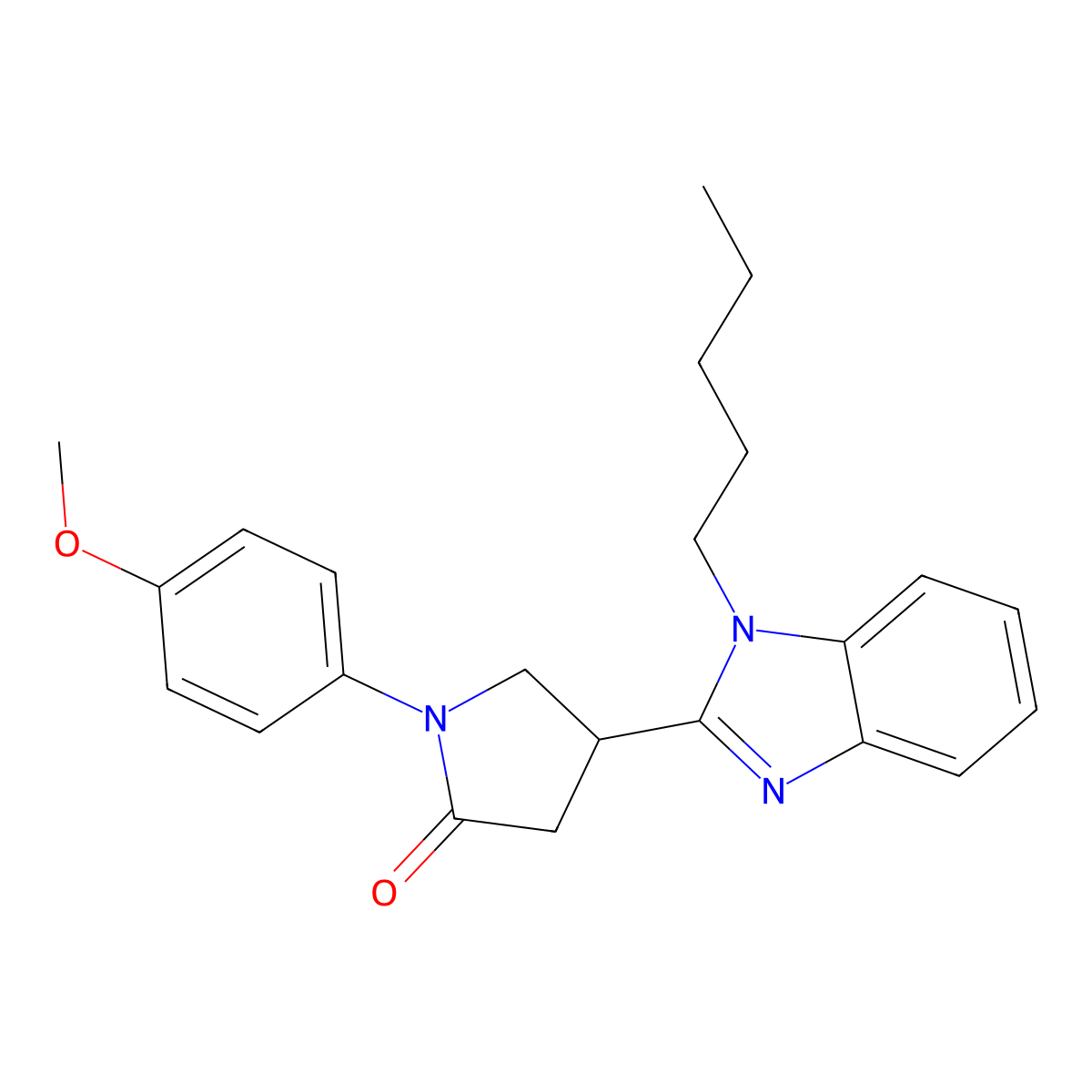 1-(4-methoxyphenyl)-4-(1-pentyl-1H-1,3-benzodiazol-2-yl)pyrrolidin-2-one molecular structure, CAS 844860-26-0