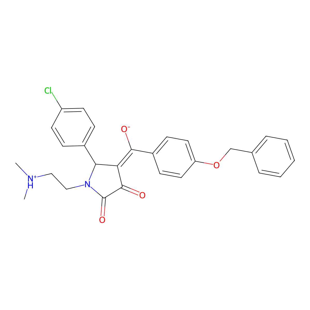 4-[4-(benzyloxy)benzoyl]-5-(4-chlorophenyl)-1-[2-(dimethylamino)ethyl]-3-hydroxy-2,5-dihydro-1H-pyrrol-2-one molecular structure, CAS 844860-37-3