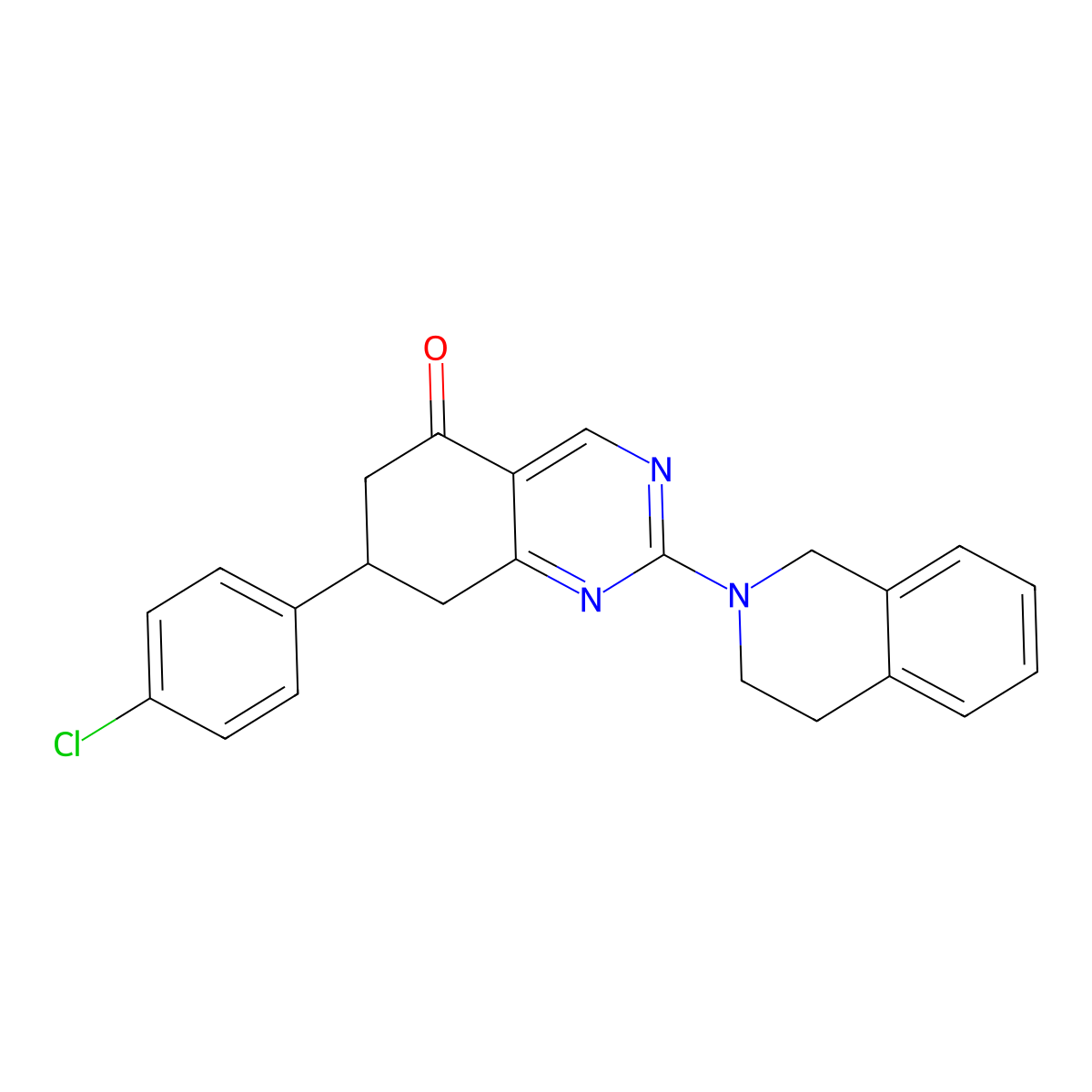 7-(4-chlorophenyl)-2-(3,4-dihydroisoquinolin-2(1H)-yl)-7,8-dihydroquinazolin-5(6H)-one molecular structure, CAS 844860-70-4