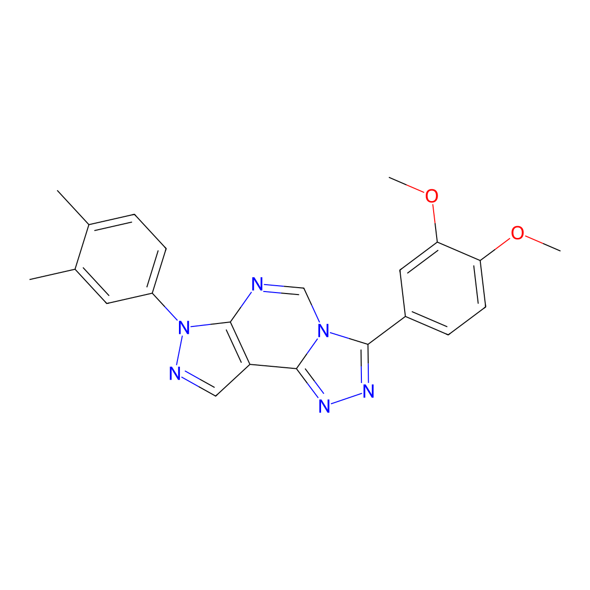 3-(3,4-dimethoxyphenyl)-7-(3,4-dimethylphenyl)-7H-pyrazolo[4,3-e][1,2,4]triazolo[4,3-c]pyrimidine molecular structure, CAS 844861-92-3