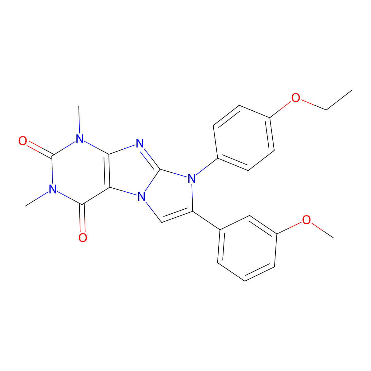 6-(4-Ethoxyphenyl)-7-(3-methoxyphenyl)-2,4-dimethylpurino[7,8-a]imidazole-1,3-dione molecular structure, CAS 844862-14-2