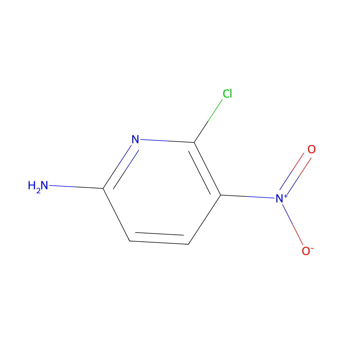 Pyridine, 2-amino-6-chloro-5-nitro- molecular structure, CAS 84487-03-6