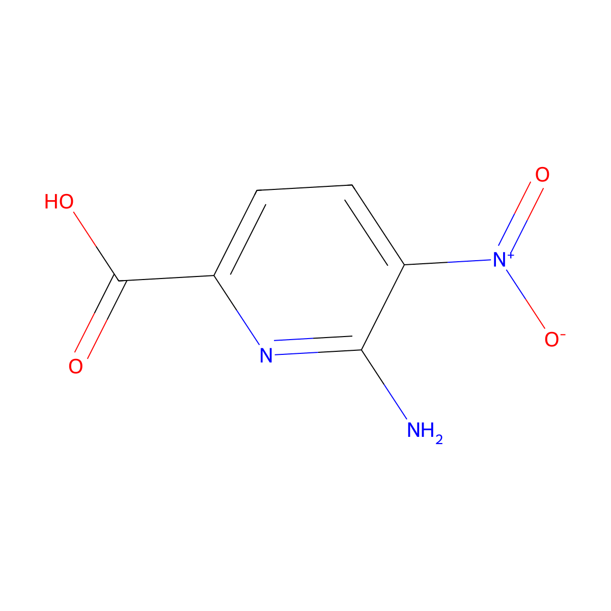 6-Amino-5-nitropyridine-2-carboxylic acid molecular structure, CAS 84487-06-9