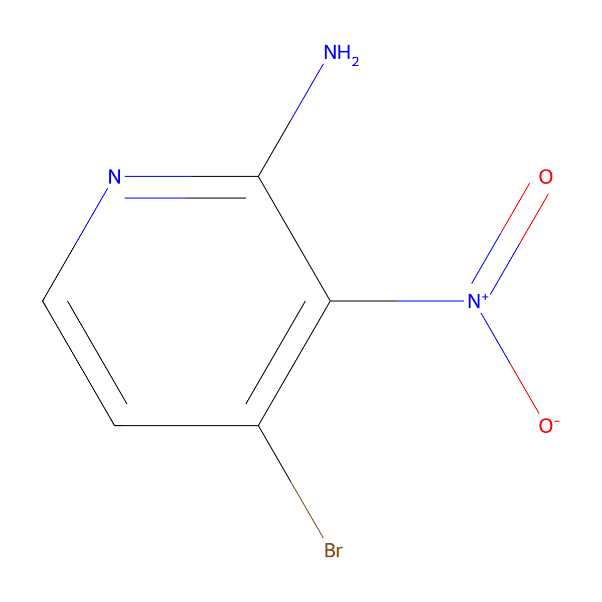 2-Amino-4-bromo-3-nitropyridine molecular structure, CAS 84487-10-5