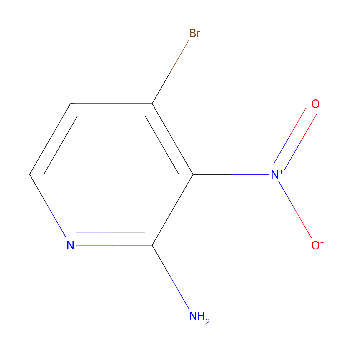 2-Amino-4-bromo-3-nitropyridine molecular structure, CAS 84487-10-5