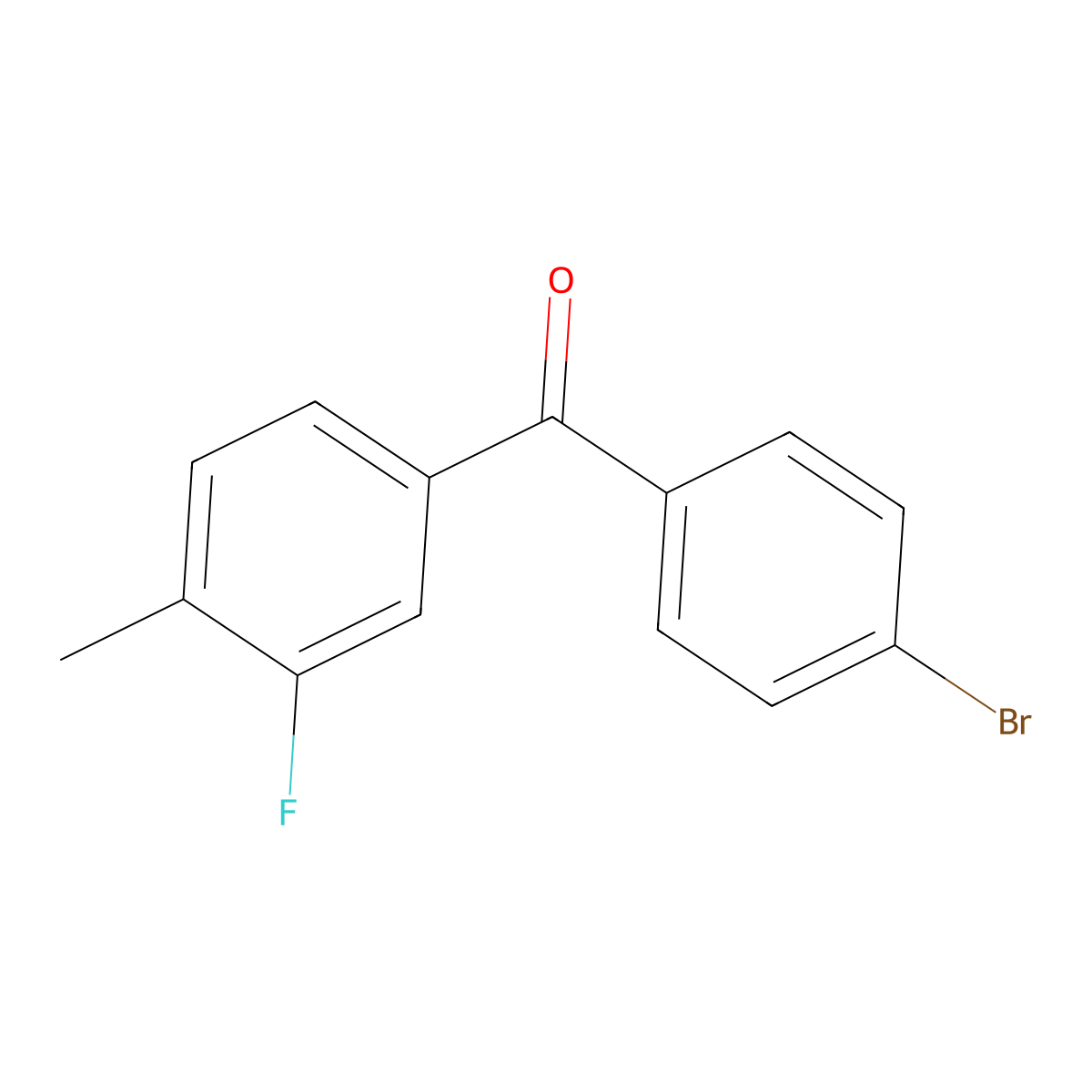 4-Bromo-3'-fluoro-4'-methylbenzophenone molecular structure, CAS 844879-18-1