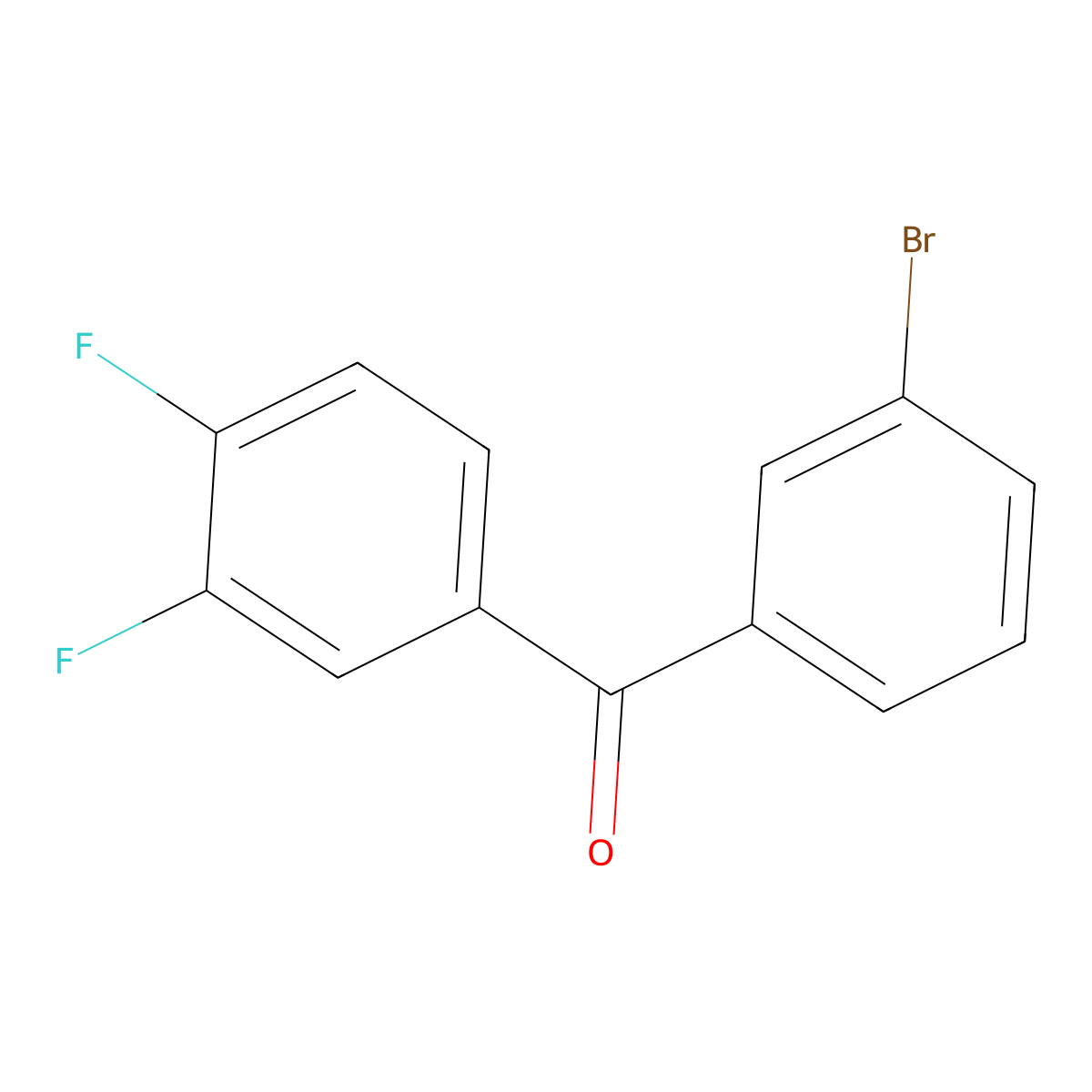 3-Bromo-3',4'-difluorobenzophenone molecular structure, CAS 844879-35-2