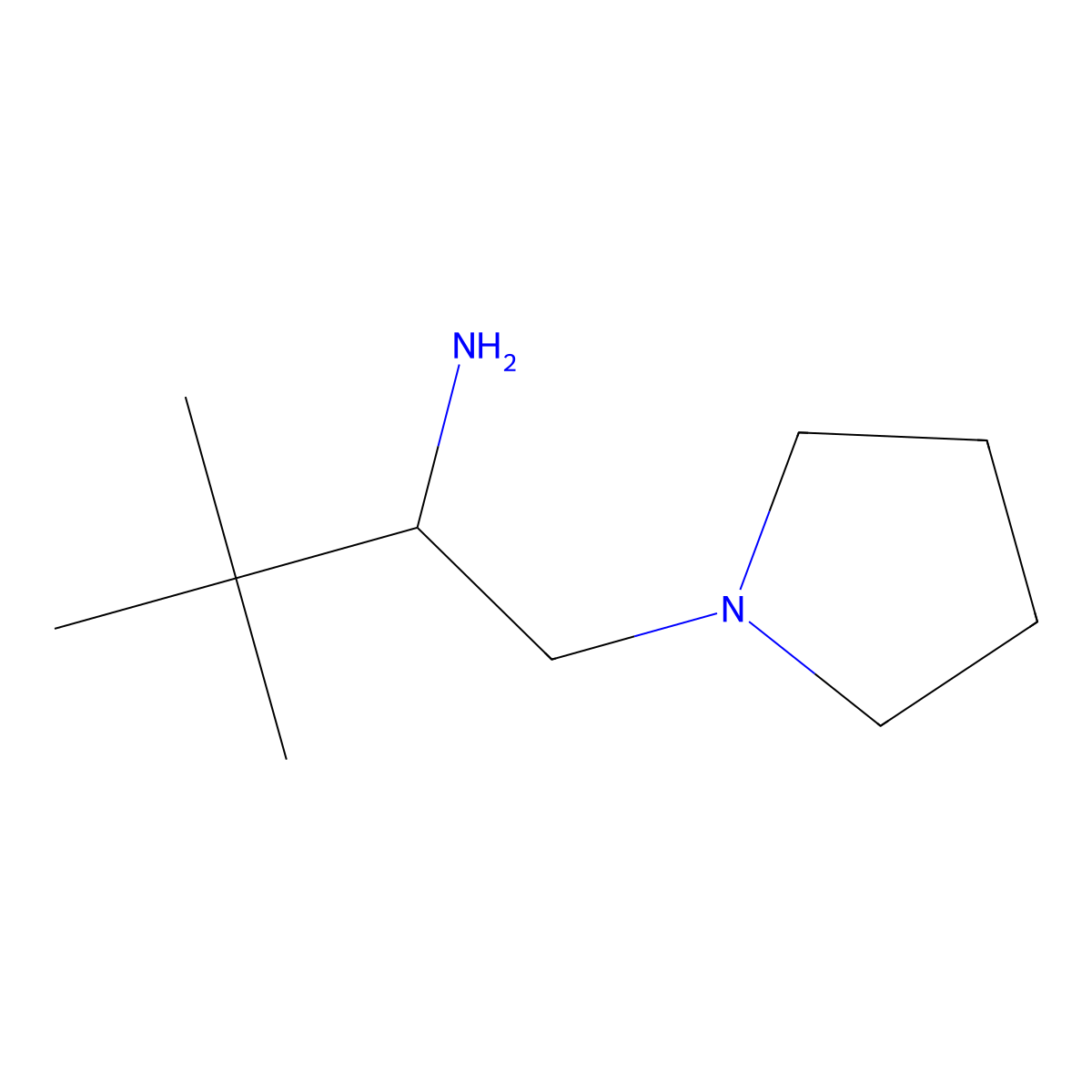 3,3-Dimethyl-1-pyrrolidin-1-ylbutan-2-amine molecular structure, CAS 844882-19-5