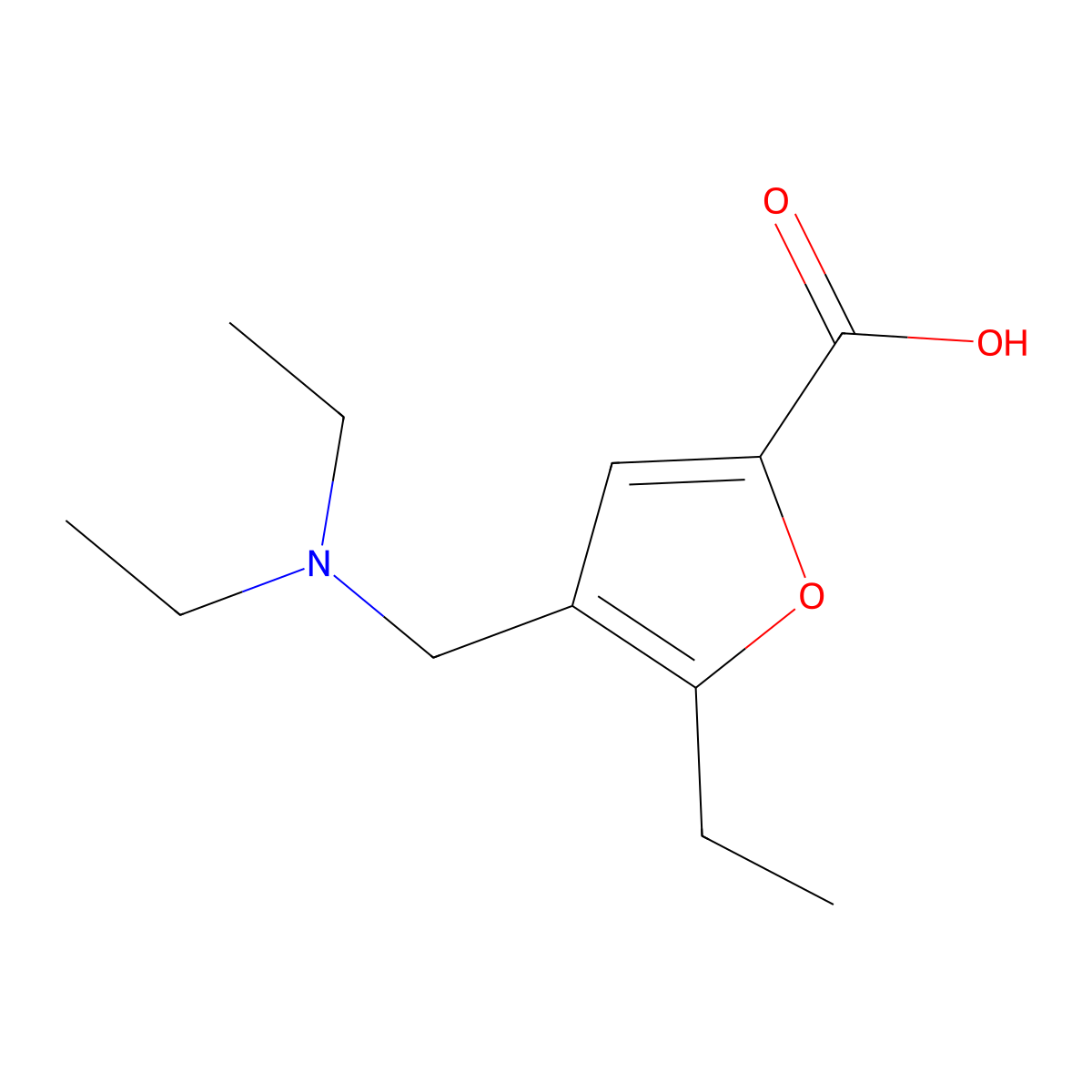 4-[(Diethylamino)methyl]-5-ethyl-2-furoic acid molecular structure, CAS 844882-34-4