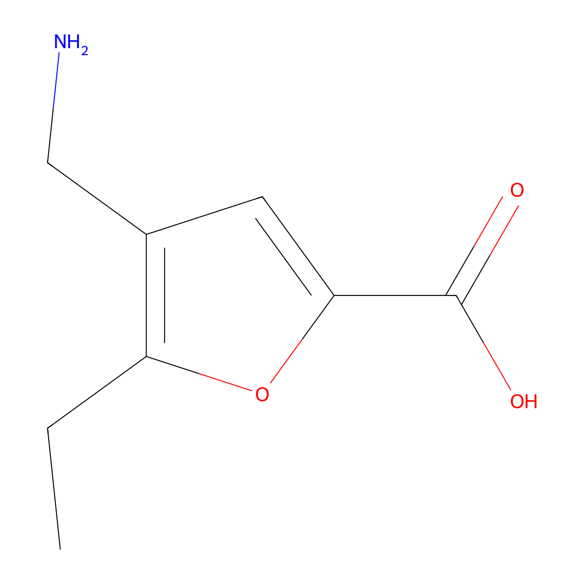 4-(Aminomethyl)-5-ethylfuran-2-carboxylic acid molecular structure, CAS 844882-35-5