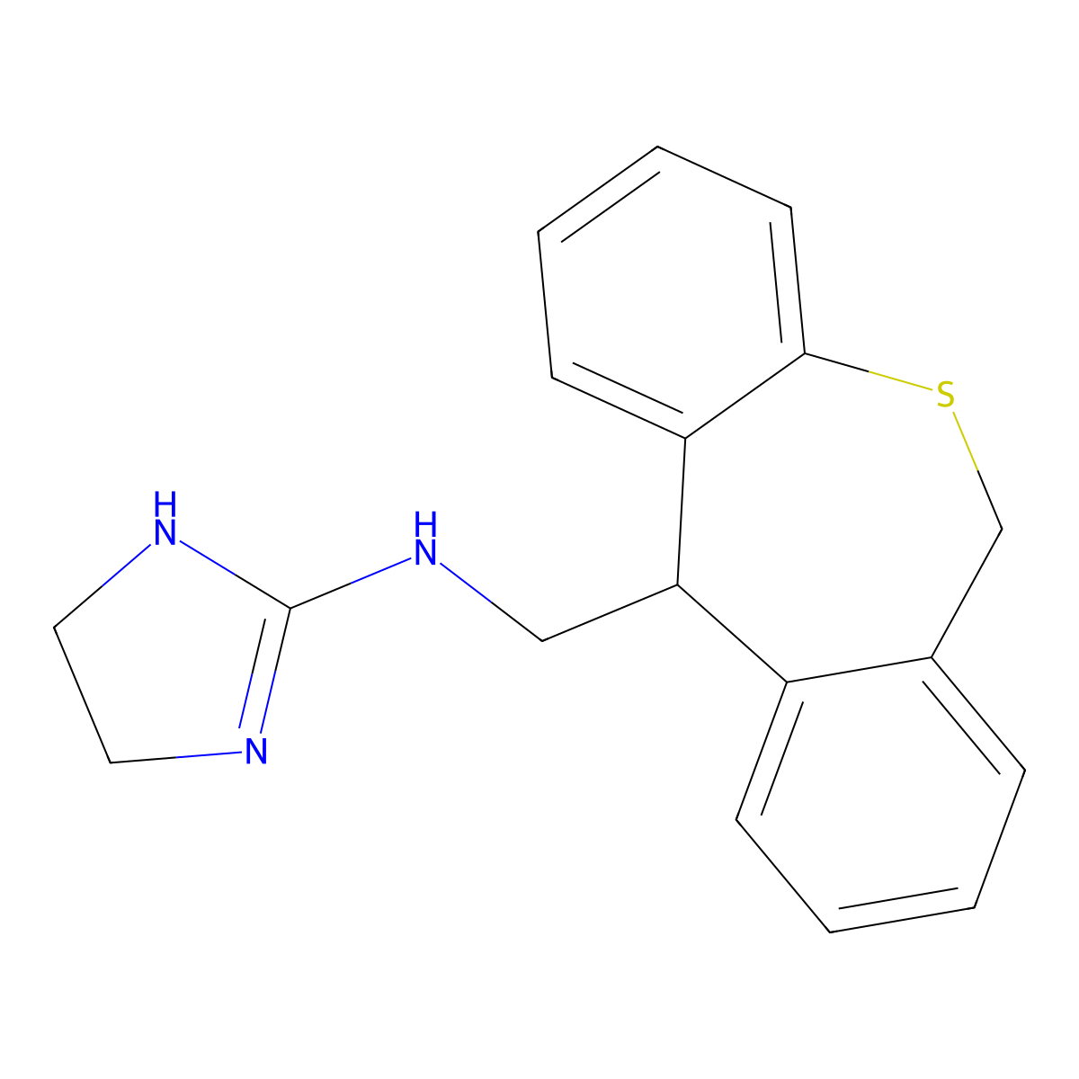 N-(6,11-dihydrodibenzo[b,e]thiepin-11-ylmethyl)-N-(4,5-dihydro-1H-imidazol-2-yl)amine molecular structure, CAS 844882-80-0