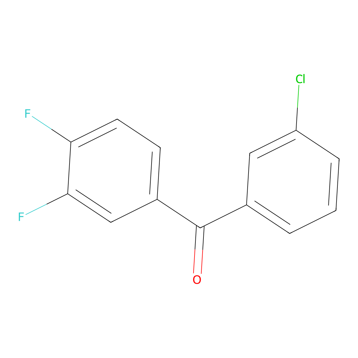 3-Chloro-3',4'-difluorobenzophenone molecular structure, CAS 844884-94-2