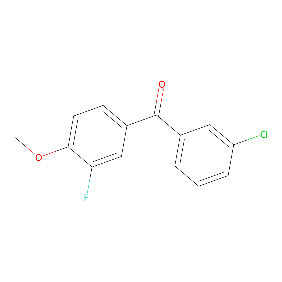 3-Chloro-3'-fluoro-4'-methoxybenzophenone molecular structure, CAS 844885-00-3