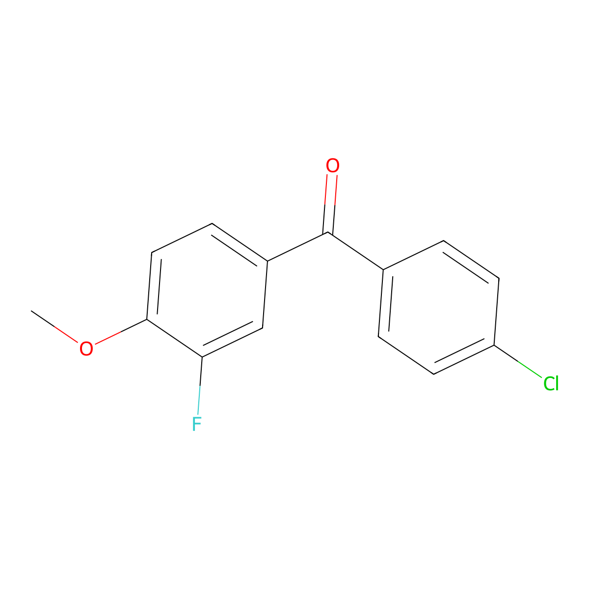 4-Chloro-3'-fluoro-4'-methoxybenzophenone molecular structure, CAS 844885-05-8