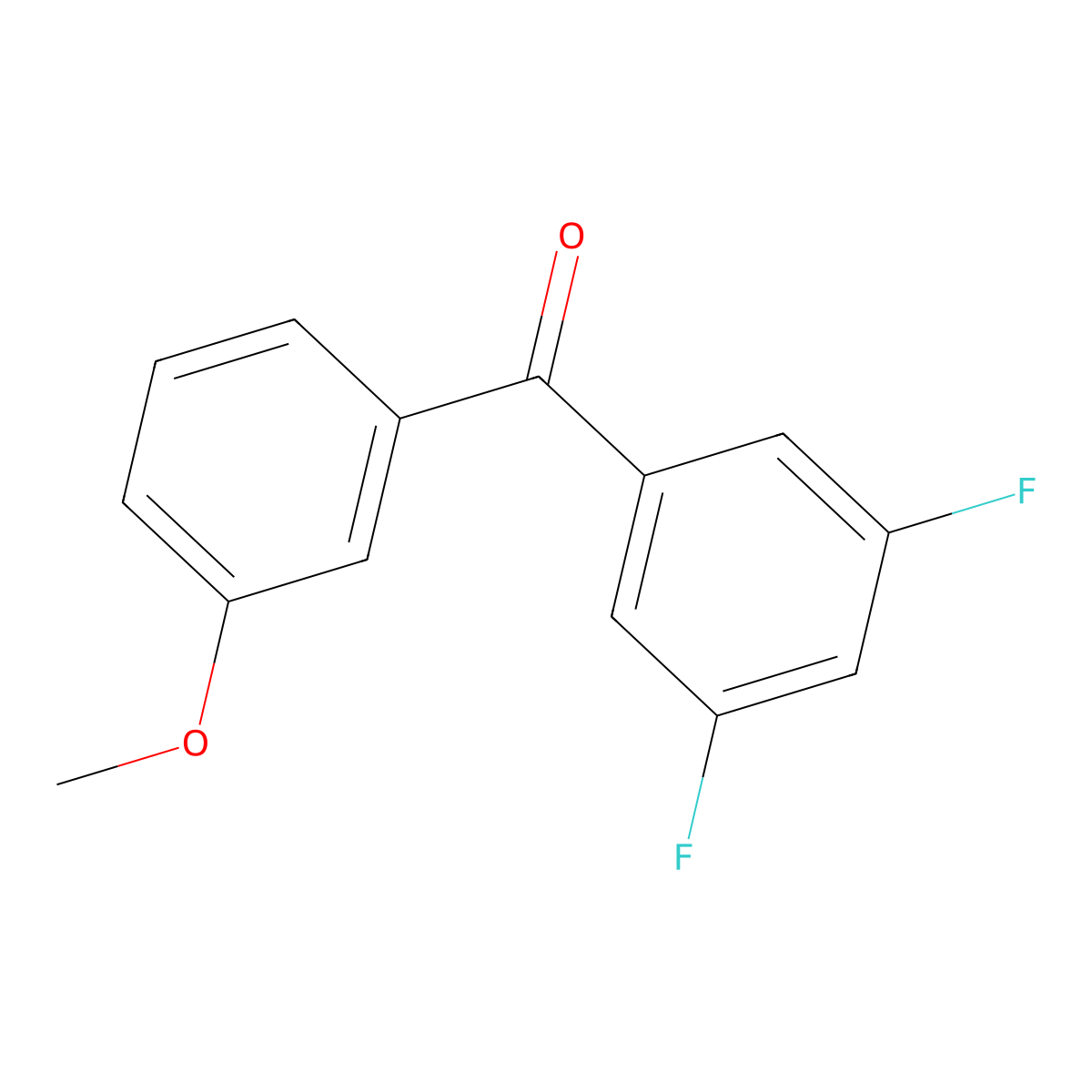 (3,5-Difluorophenyl)(3-methoxyphenyl)methanone molecular structure, CAS 844885-08-1