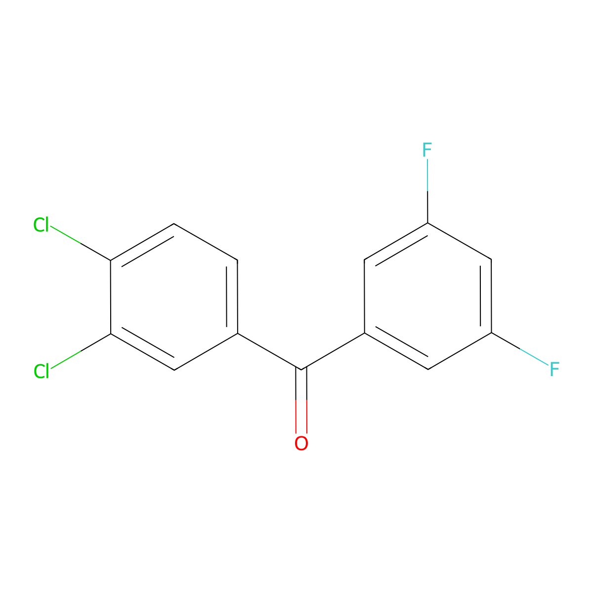 3,4-Dichloro-3',5'-difluorobenzophenone molecular structure, CAS 844885-16-1