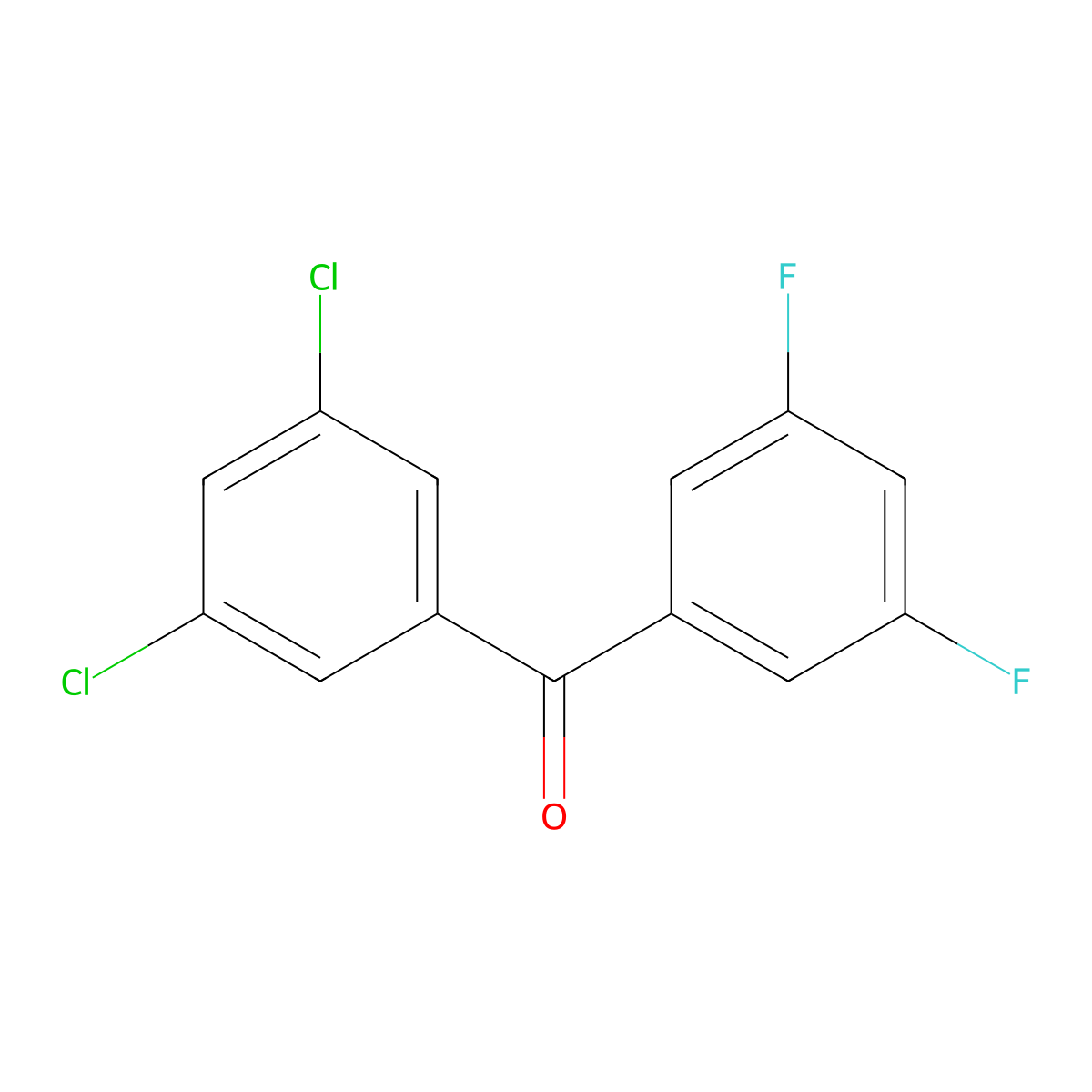 3,5-Dichloro-3',5'-difluorobenzophenone molecular structure, CAS 844885-17-2