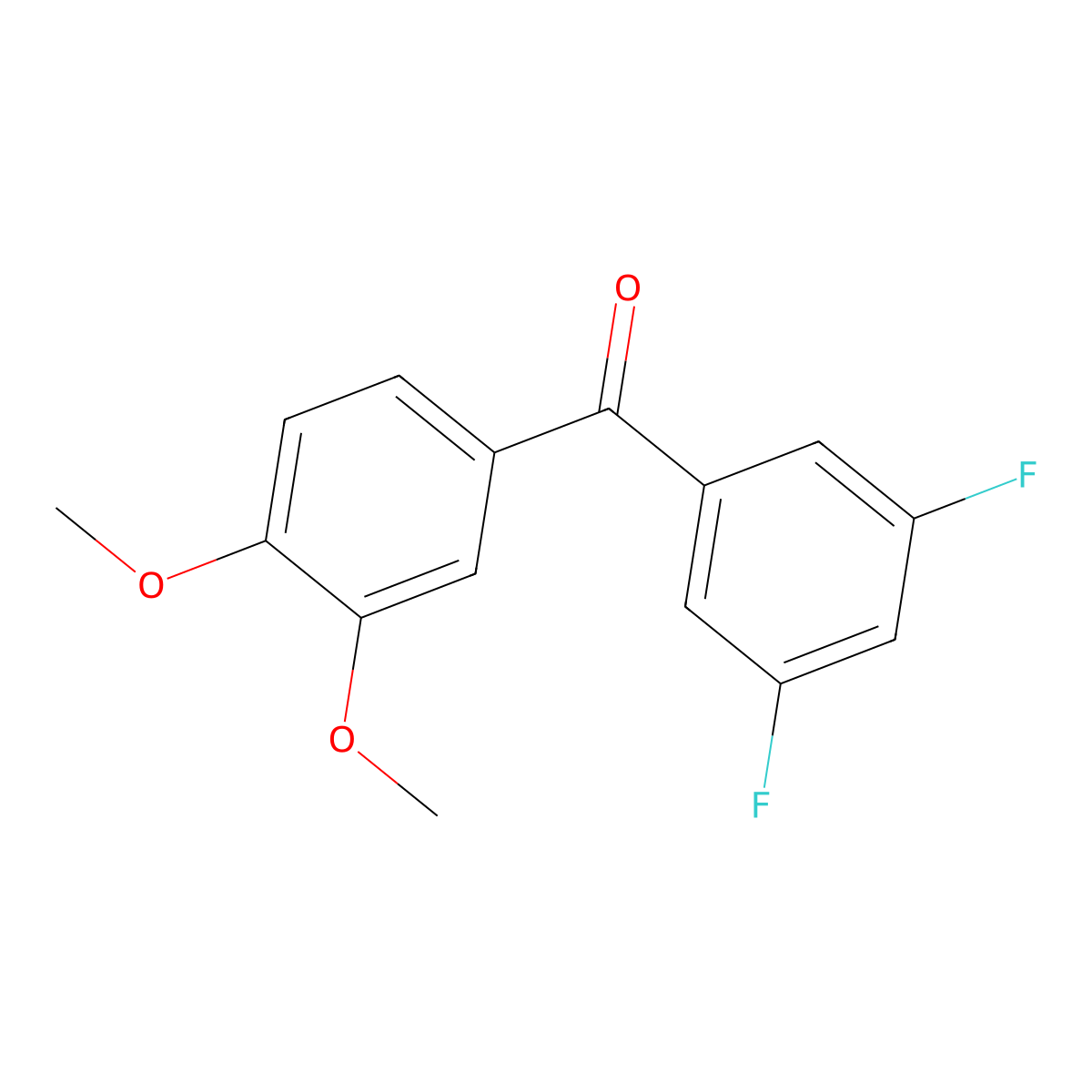 3,5-Difluoro-3',4'-dimethoxybenzophenone molecular structure, CAS 844885-19-4