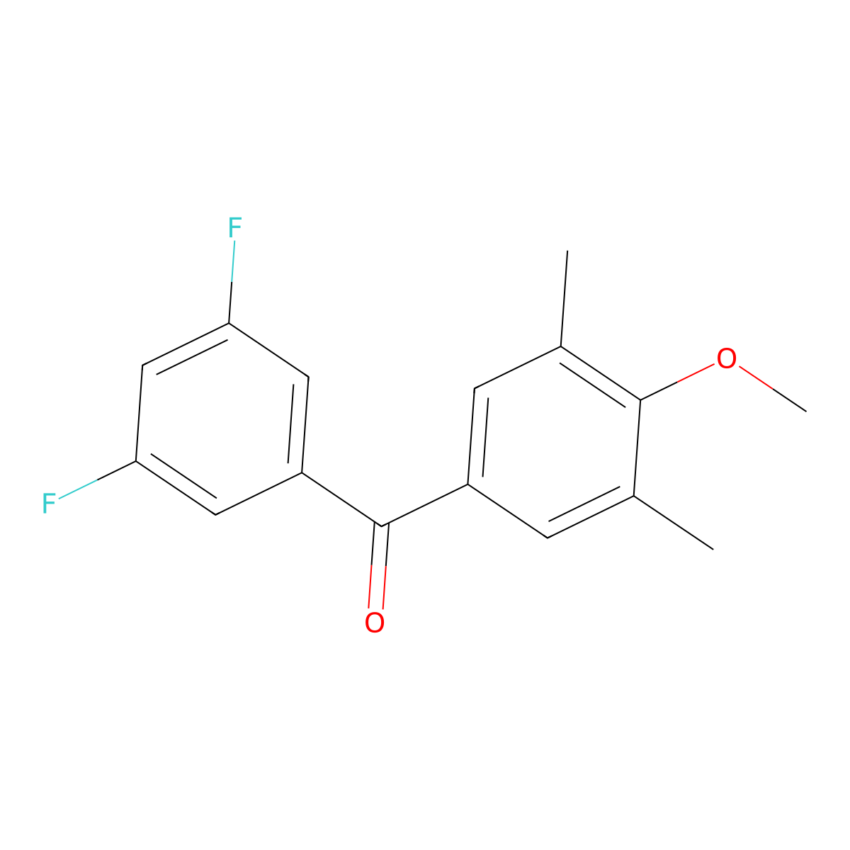 3,5-Difluoro-3',5'-dimethyl-4'-methoxybenzophenone molecular structure, CAS 844885-20-7