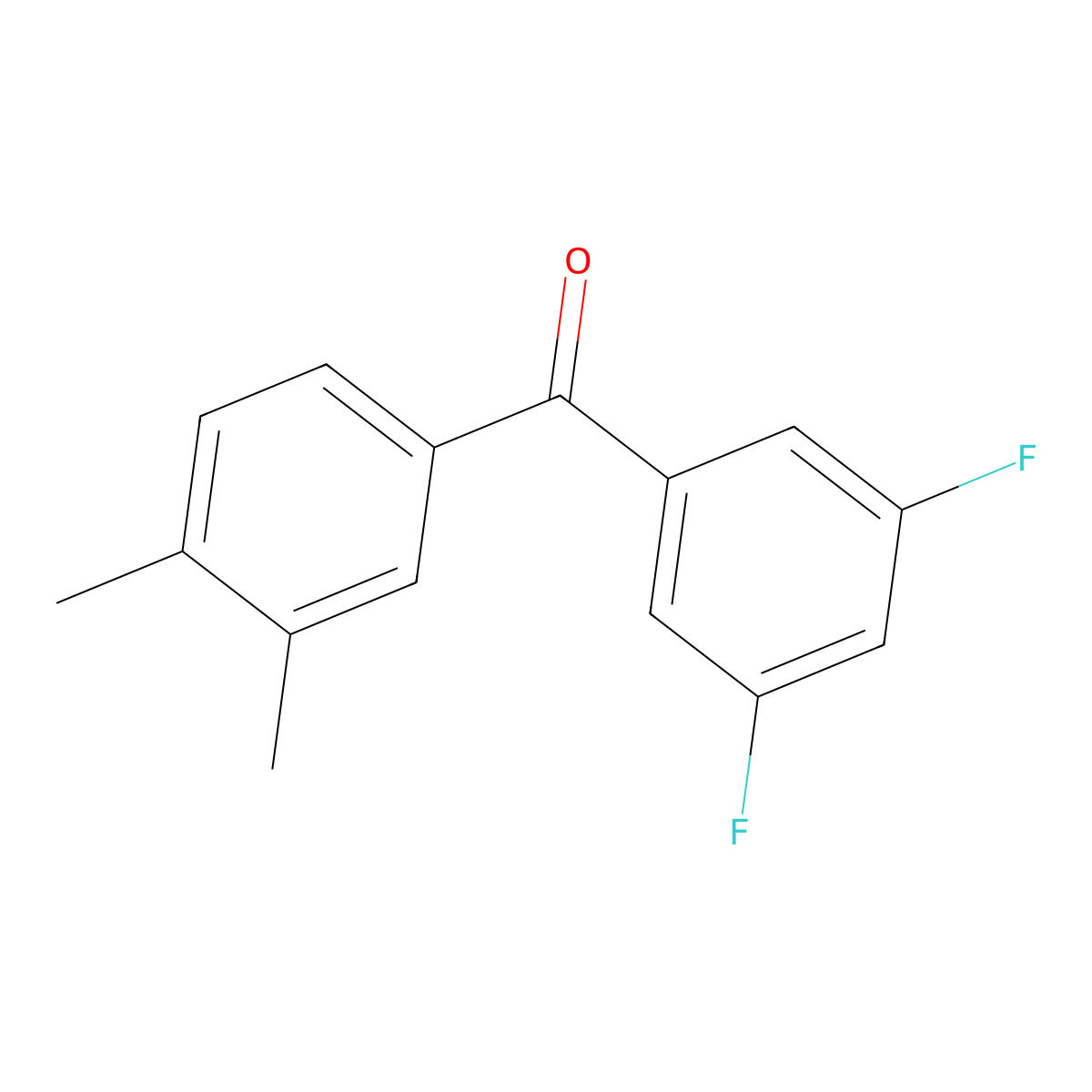 3,5-Difluoro-3',4'-dimethylbenzophenone molecular structure, CAS 844885-21-8