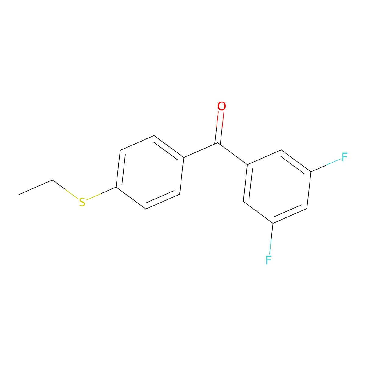 3,5-Difluoro-4'-(ethylthio)benzophenone molecular structure, CAS 844885-23-0