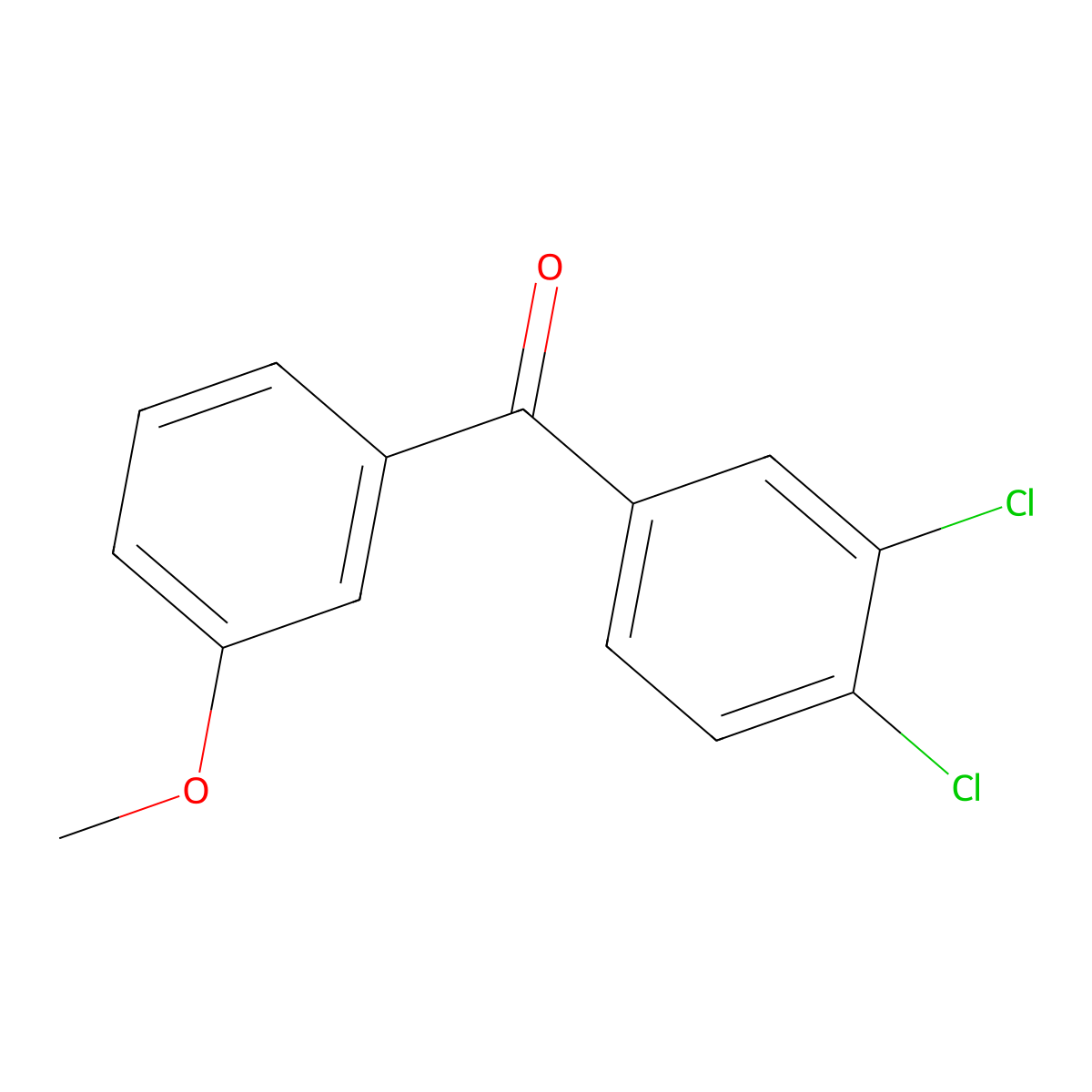 3,4-Dichloro-3'-methoxybenzophenone molecular structure, CAS 844885-25-2